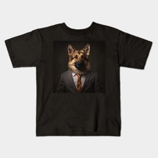 German Shepherd Dog in Suit Kids T-Shirt